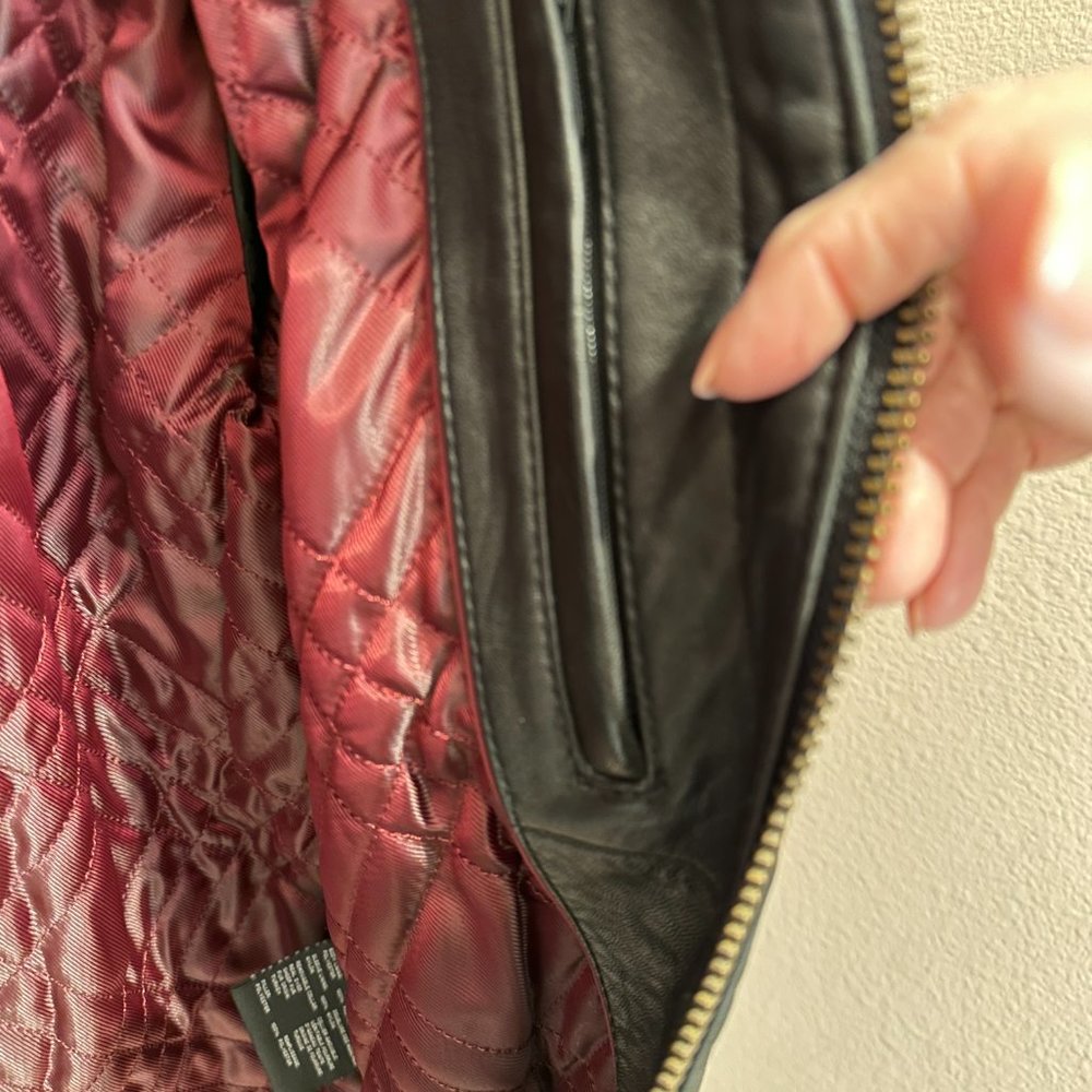 Men's Brown Leather Bomber Jacket - Picture 5 of 11
